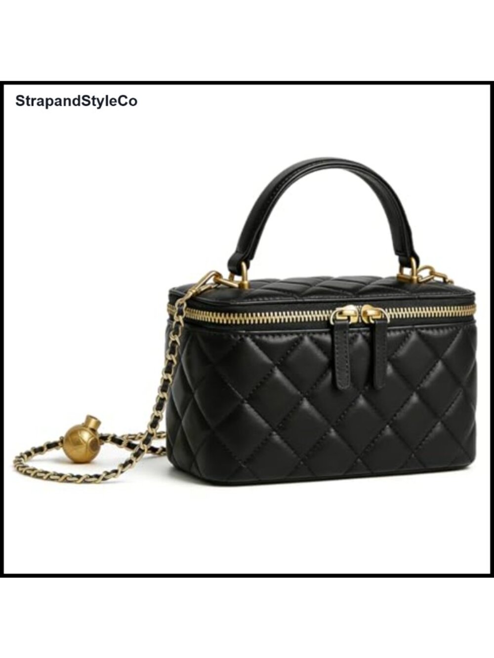 Quilted Vegan Leather Square Crossbody Chain Strap Evening Bag